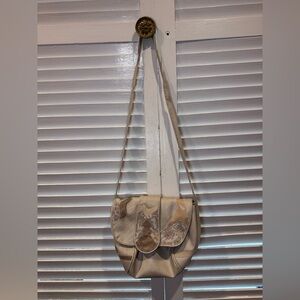 Vintage La Tique Leather Patchwork Snakeskin Crossbody Shoulder Bag 80s
